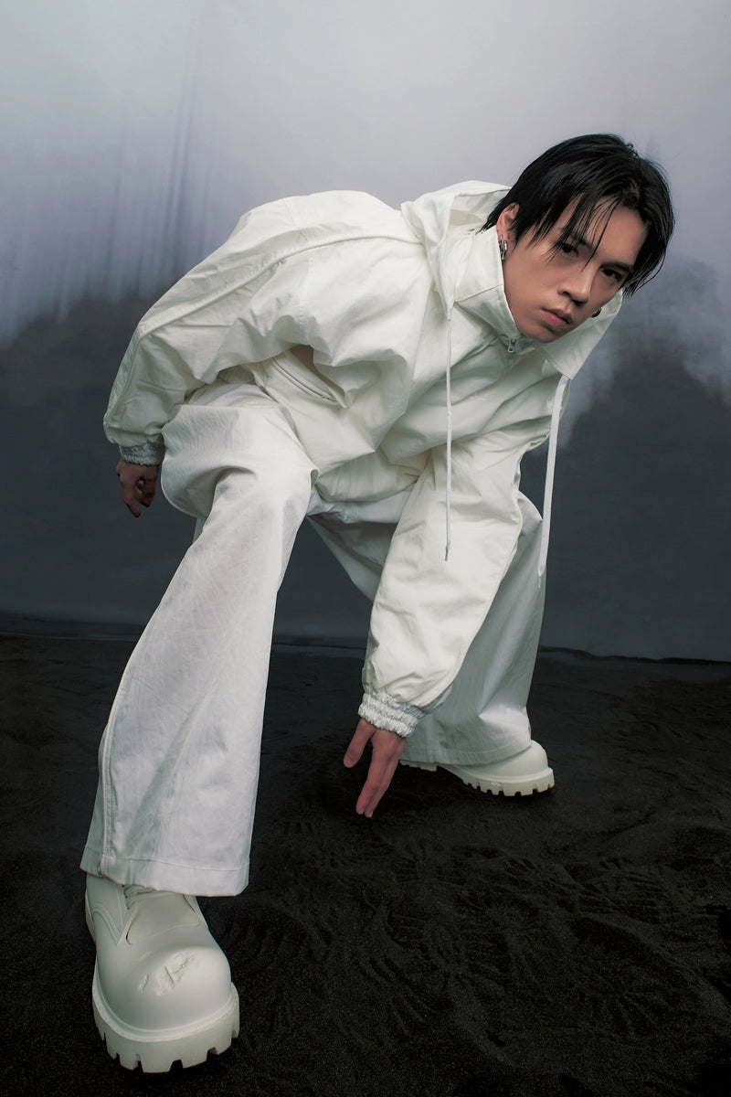 White Platform Derby Shoes with Lug Sole - Wolvess