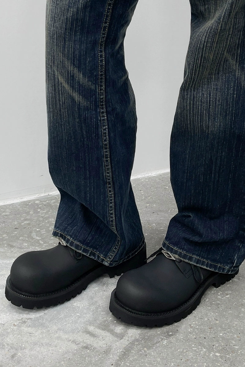 Leather Lug Sole Derby Shoes - Wolvess