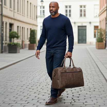 Crazy Horse Leather Weekender Travel Bag MiamiLeathers.com