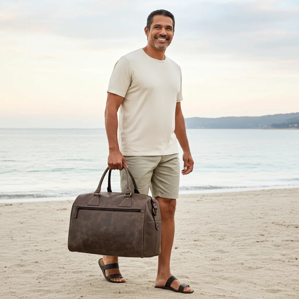 Crazy Horse Leather Weekender Travel Bag MiamiLeathers.com