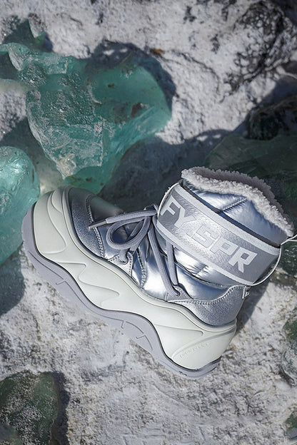 Metallic Waterproof Snow Boots - Plush-Lined Winter Footwear - Wolvess