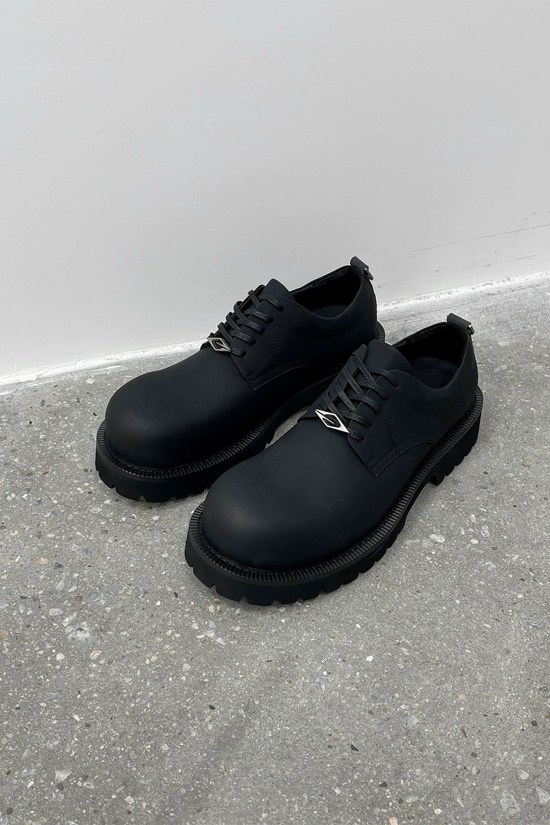 Leather Lug Sole Derby Shoes - Wolvess