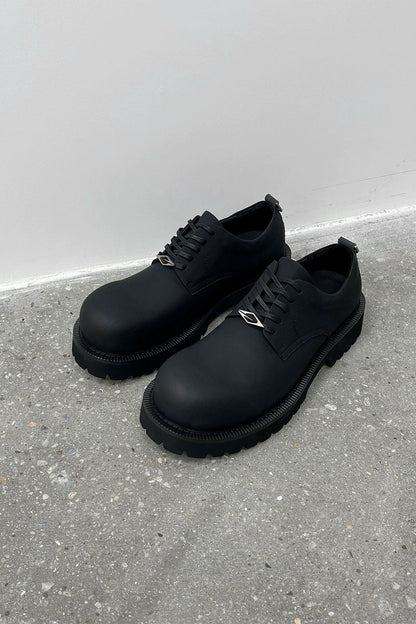 Leather Lug Sole Derby Shoes - Wolvess