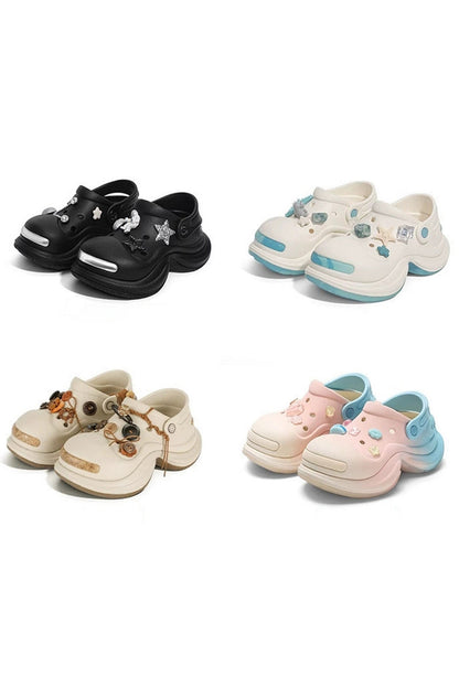 Glitter Star Platform Clogs - Wolvess