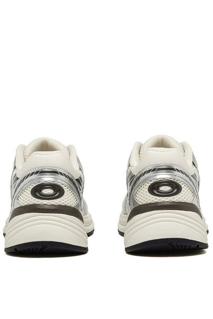 Metallic Running Sneakers Silver Black - Wolvess