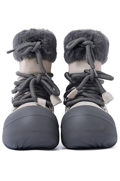 Fur Trim Winter Snow Boots - Wolvess