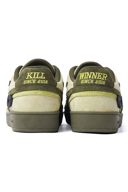 Olive Green Mixed Court Sneakers