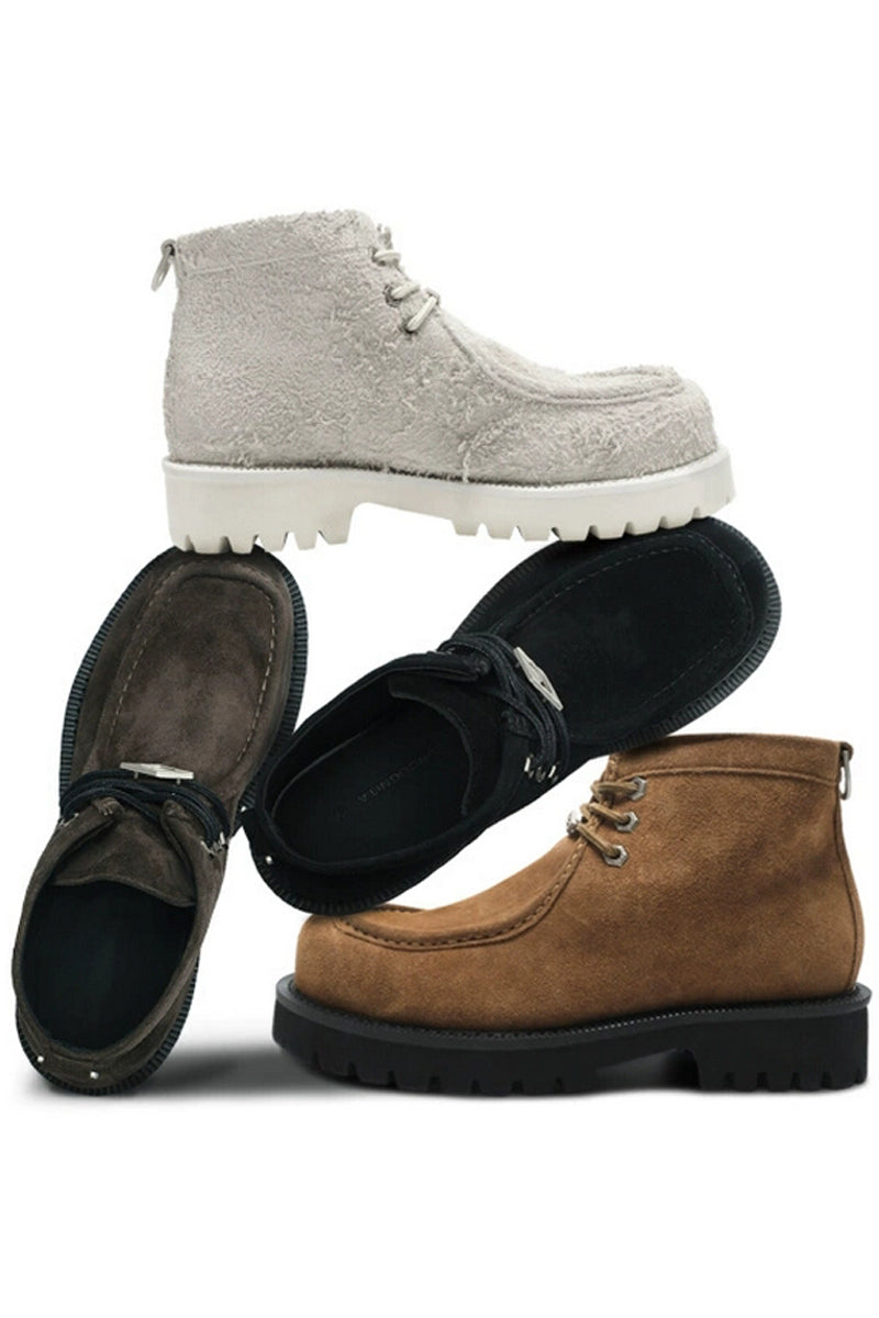 Shearling Moc Toe Lug Boots - Wolvess