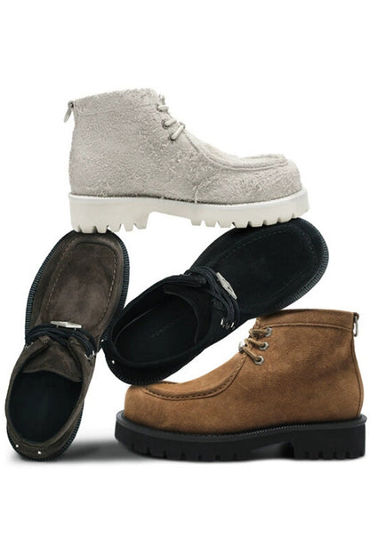 Shearling Moc Toe Lug Boots - Wolvess