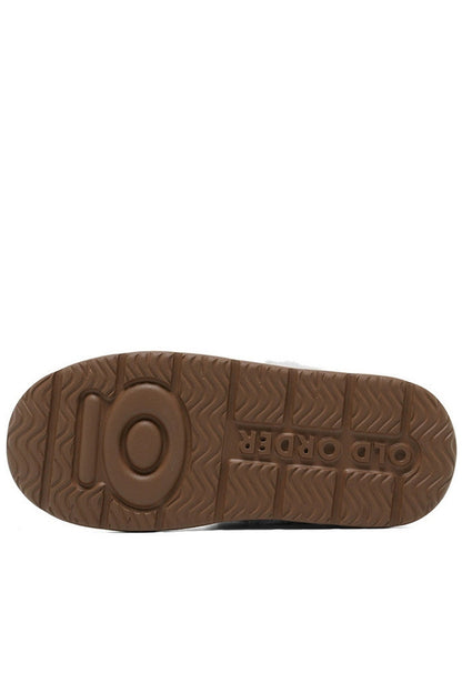 Mickey Pattern Fuzzy Slippers Brown - Wolvess