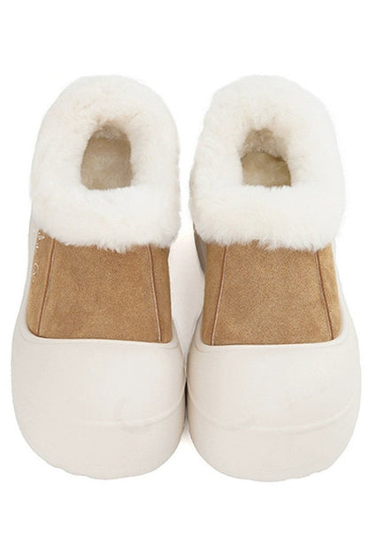 Shearling Platform Clog Boots - Wolvess