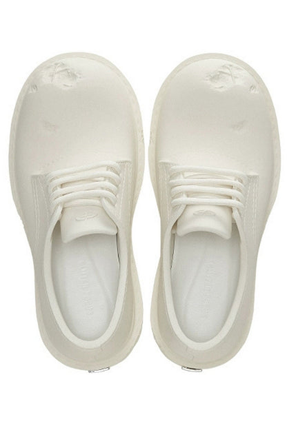 Off-White Platform Derby Shoes with Lug Sole - Wolvess