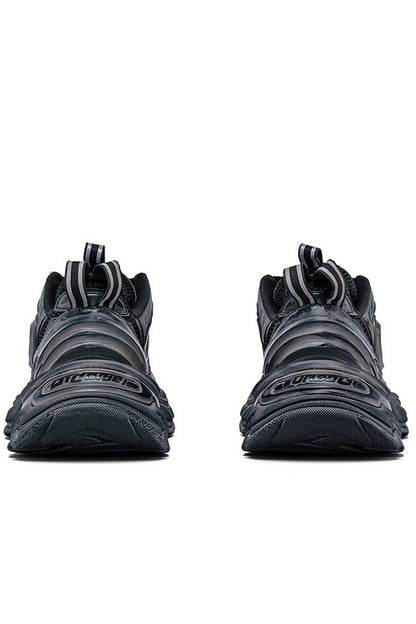 Chunky Running Sneakers Triple Black - Wolvess
