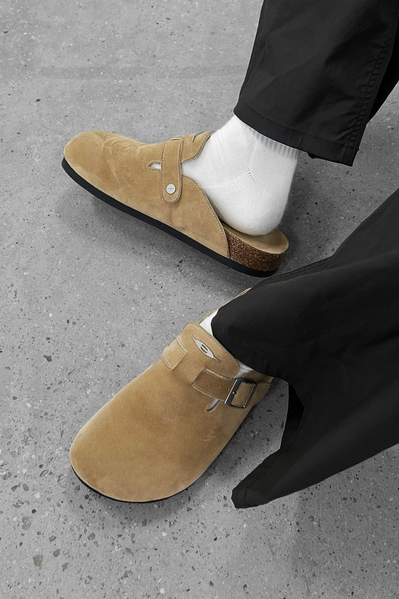 Buckle Cork Sole Clogs - Wolvess