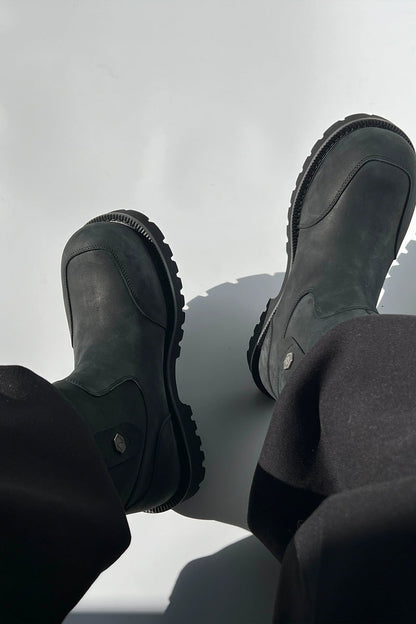 Fleece-Lined Suede Work Boots - Wolvess