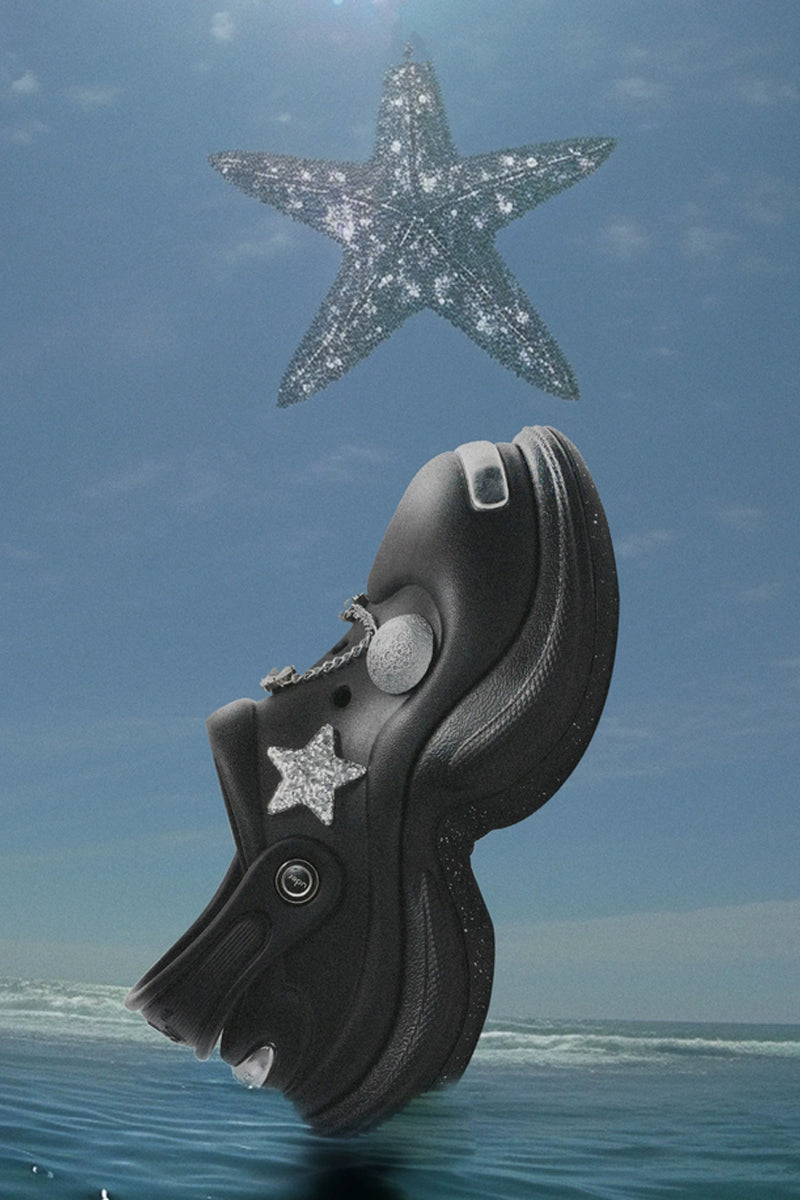 Glitter Star Platform Clogs - Wolvess