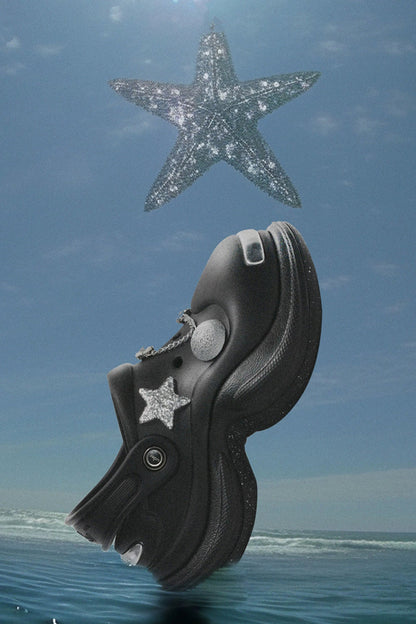 Glitter Star Platform Clogs - Wolvess