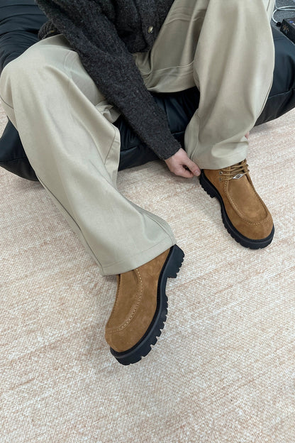 Shearling Moc Toe Lug Boots - Wolvess