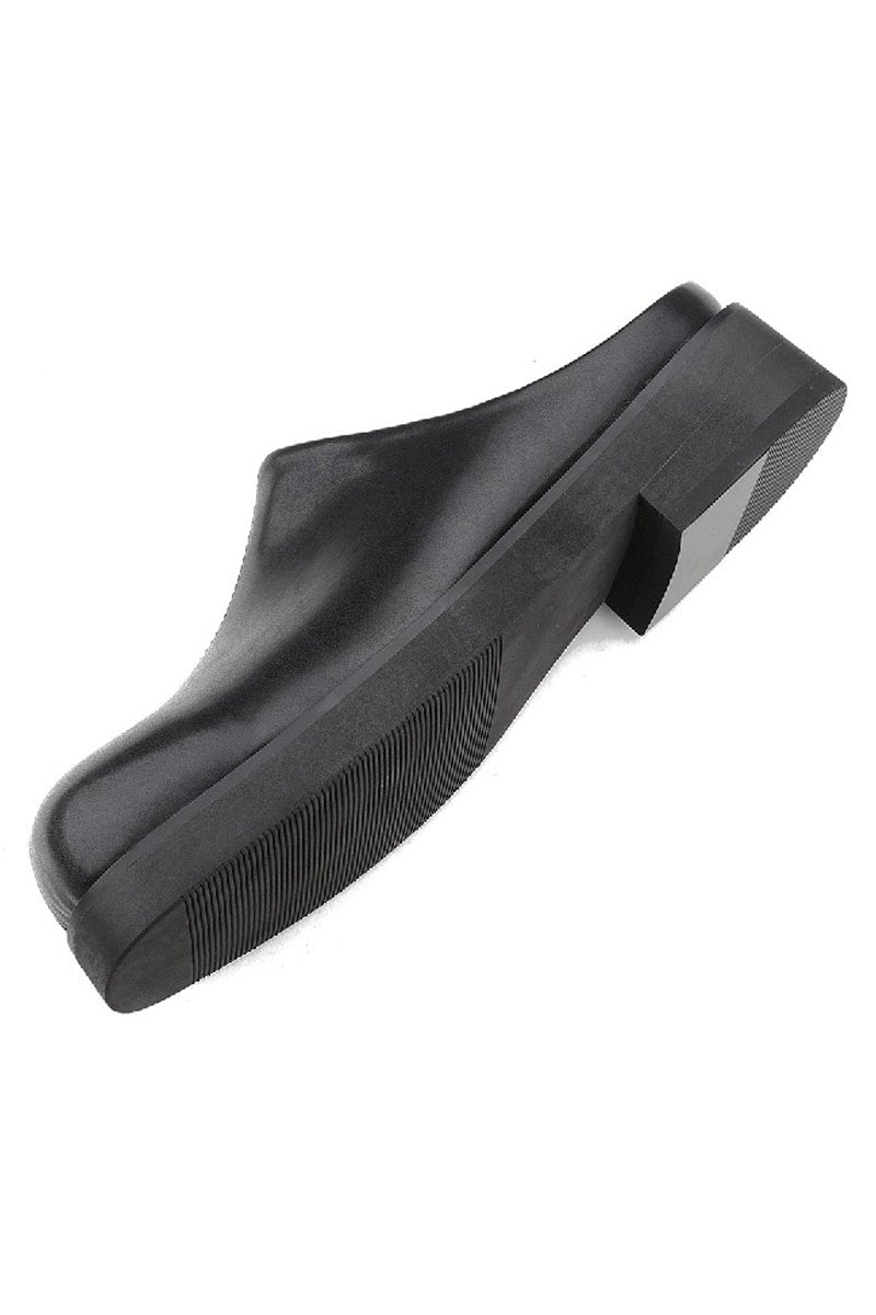 Black Minimalist Leather Mules - Wolvess