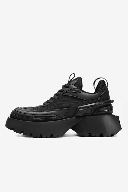 Square-Toe Platform Chunky Sneakers - Wolvess