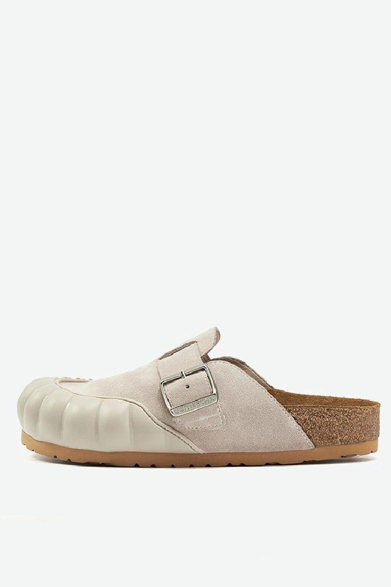 Leather Suede Chunky Platform Clogs - Wolvess