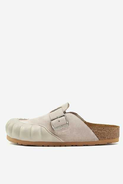 Leather Suede Chunky Platform Clogs - Wolvess