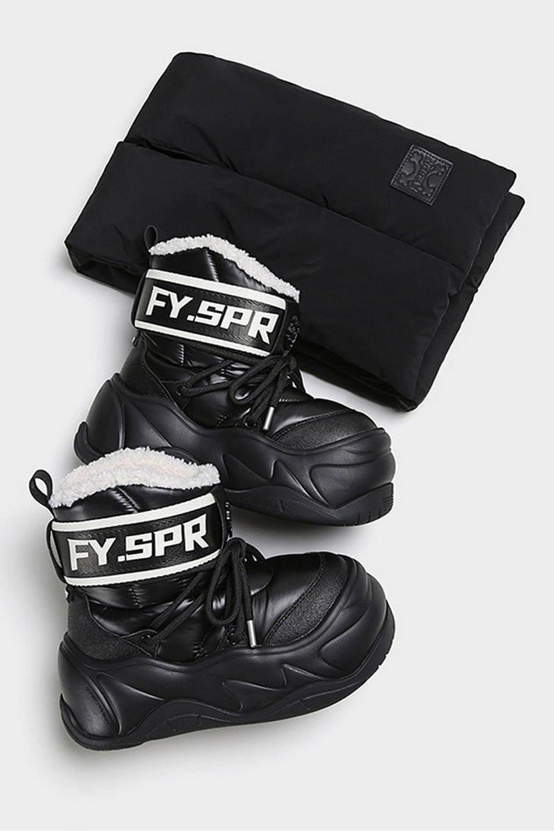 Black Sherpa Platform Winter Ankle Boots - Wolvess