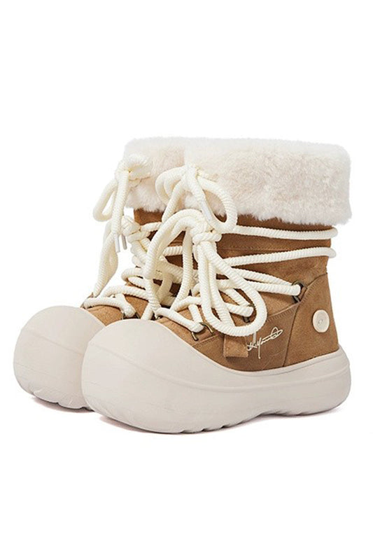 Fleece Lined Suede Winter Boots - Wolvess