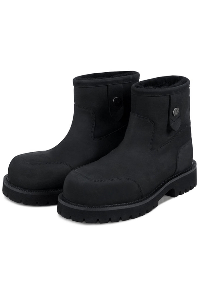 Fleece-Lined Suede Work Boots - Wolvess