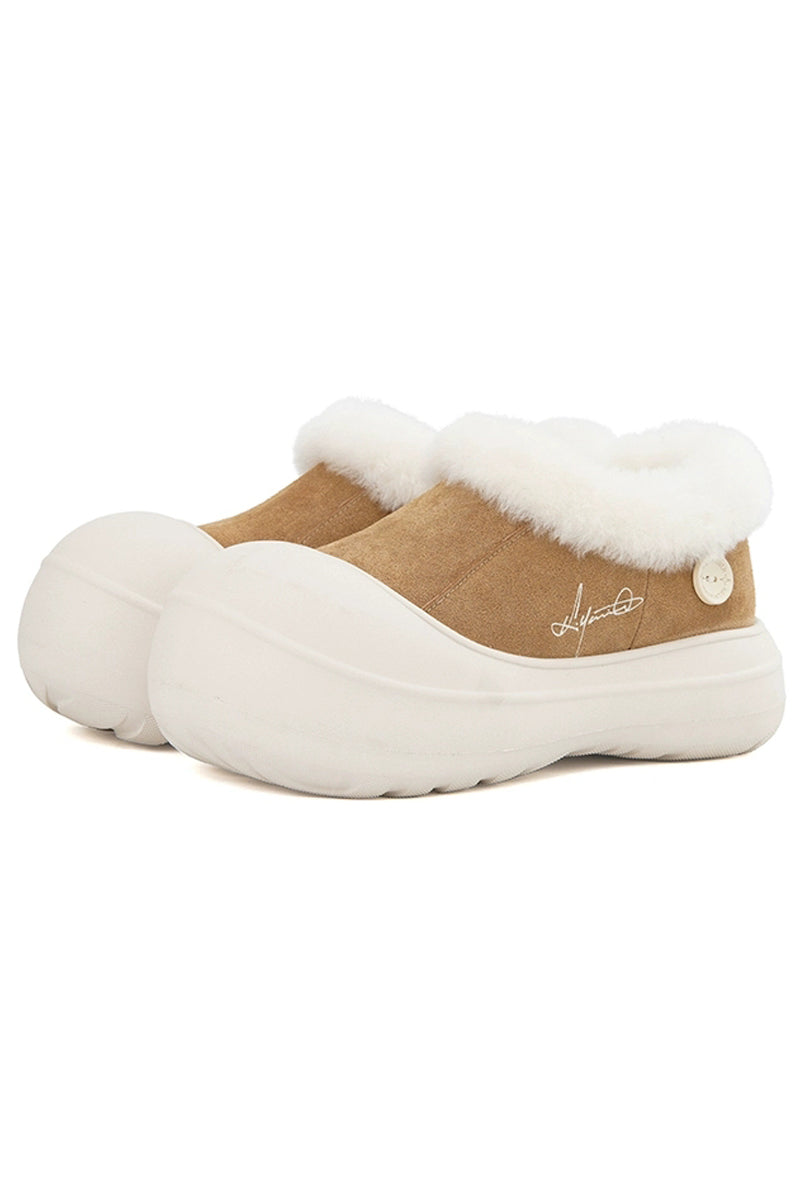 Shearling Platform Clog Boots - Wolvess