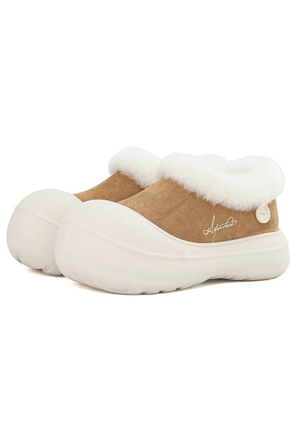 Shearling Platform Clog Boots - Wolvess