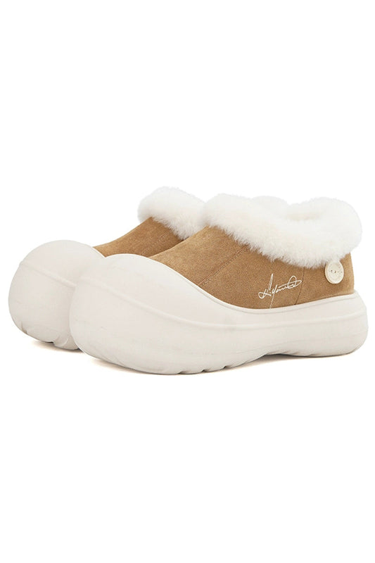 Shearling Platform Clog Boots - Wolvess