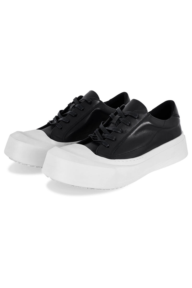 Leather Toe Cap Platform Sneakers - Wolvess