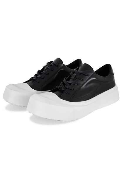 Leather Toe Cap Platform Sneakers - Wolvess