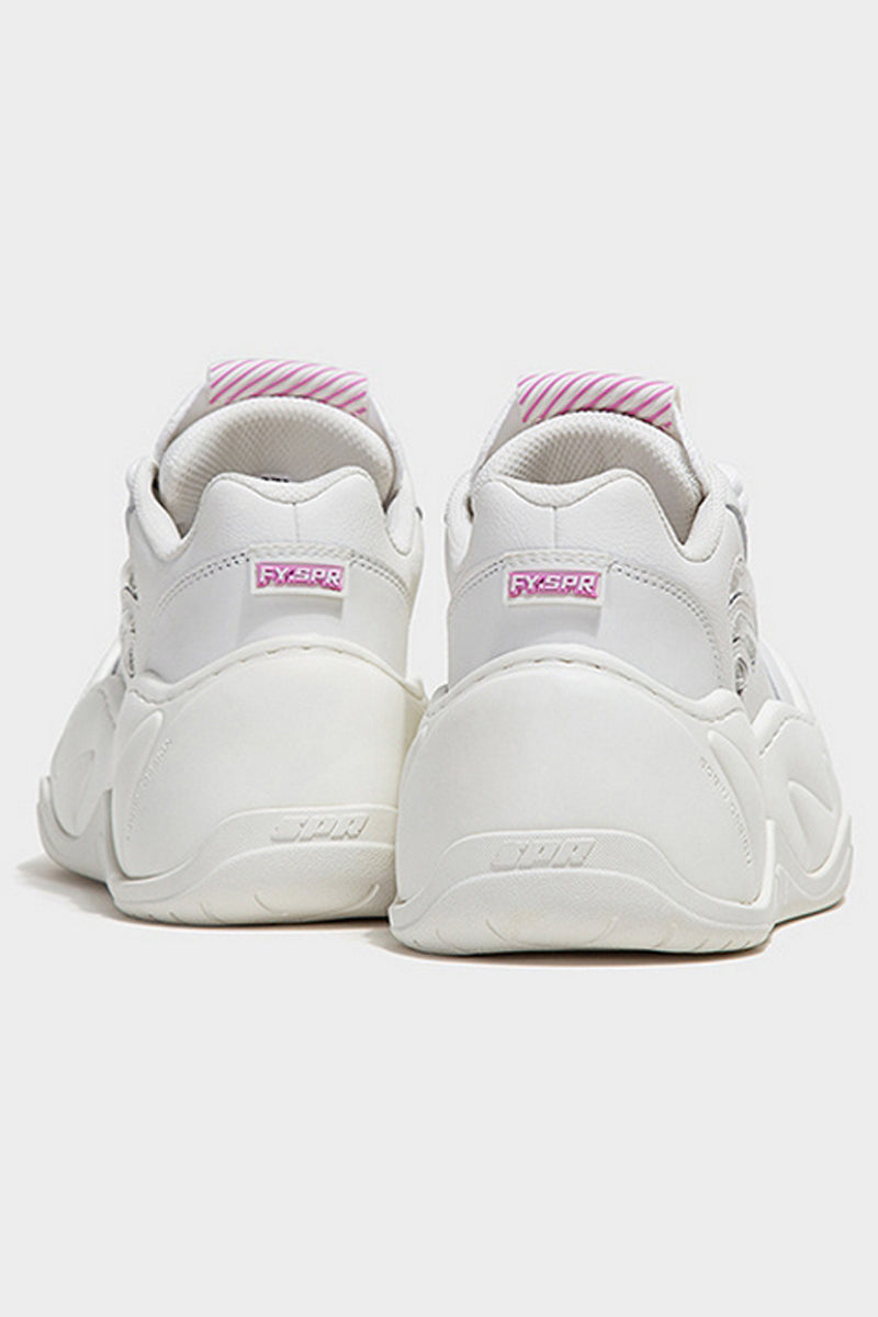 All White Platform Wave Chunky Sneakers - Wolvess