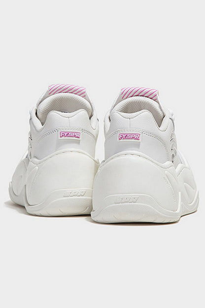 All White Platform Wave Chunky Sneakers - Wolvess