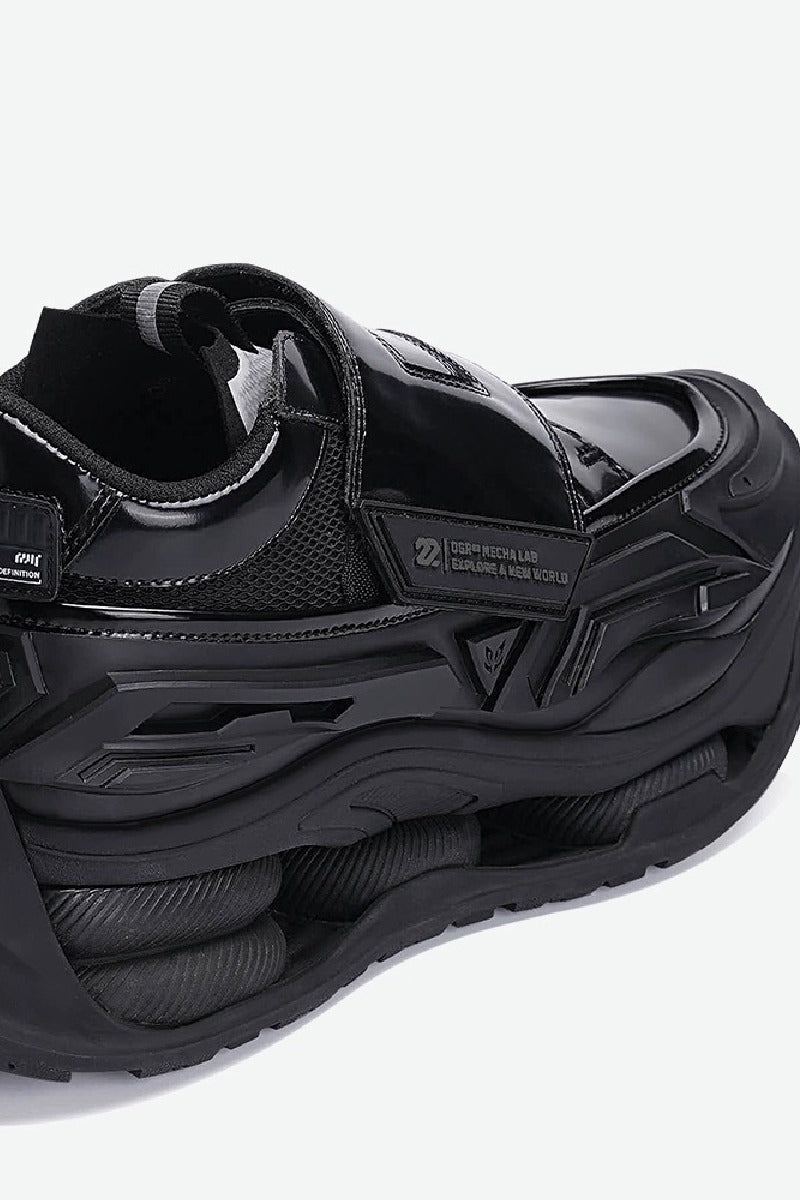 Triple Black Velcro Platform Chunky Sneakers - Wolvess