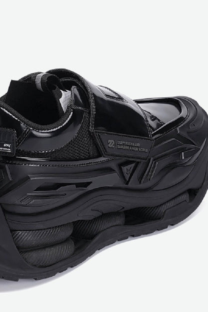 Triple Black Velcro Platform Chunky Sneakers - Wolvess