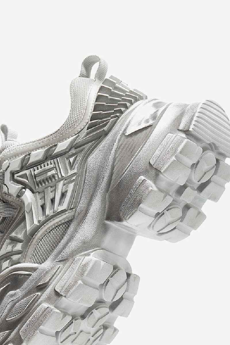 Triple Grey Metallic Platform Running Sneakers