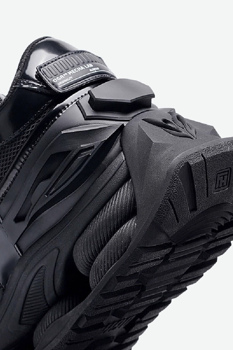 Triple Black Velcro Platform Chunky Sneakers - Wolvess