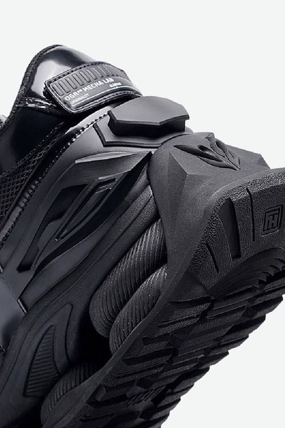 Triple Black Velcro Platform Chunky Sneakers - Wolvess