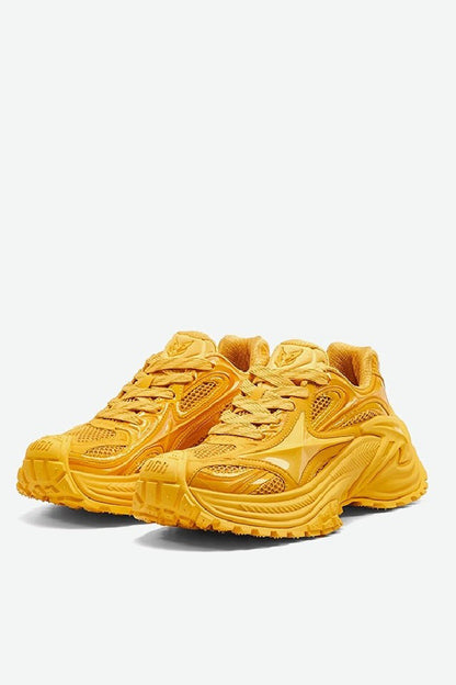 Monochrome Yellow Chunky Platform Sneakers - Wolvess