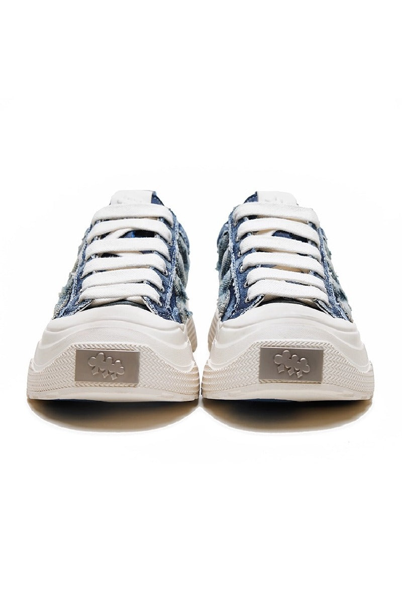 Denim Platform Sneakers Blue - Wolvess