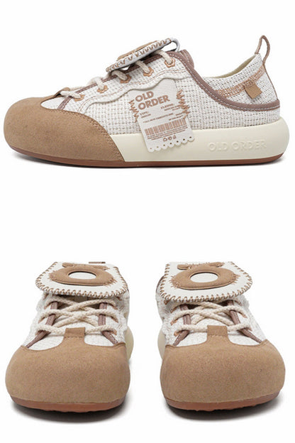 Lace Bow Sneakers Cream White - Wolvess