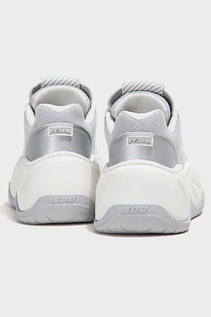 Silver Mesh Platform Wave Chunky Sneakers - Wolvess