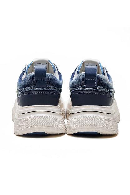 Denim Platform Sneakers Blue - Wolvess