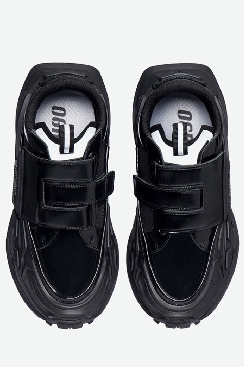 Triple Black Velcro Platform Chunky Sneakers - Wolvess