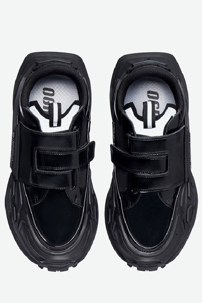 Triple Black Velcro Platform Chunky Sneakers - Wolvess