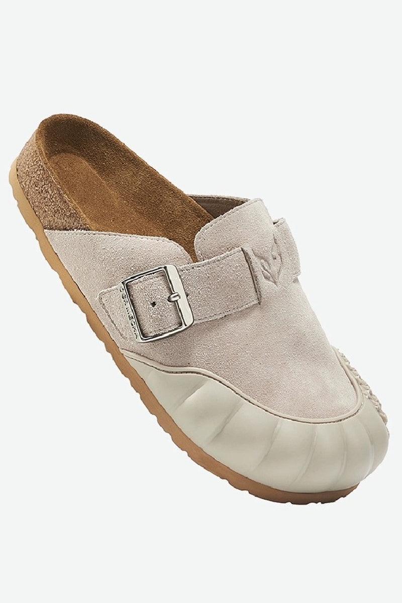 Leather Suede Chunky Platform Clogs - Wolvess