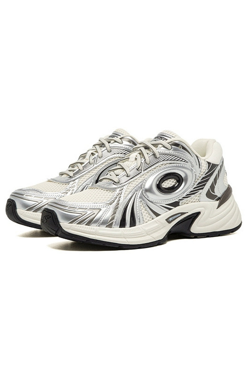 Metallic Running Sneakers Silver Black - Wolvess